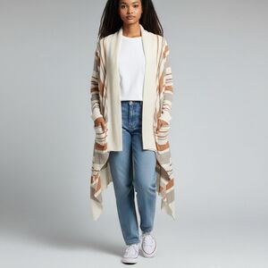 NWT Native Outsiders Striped Waterfall Cardigan Sweater Medium